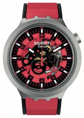 Swatch Big Bold Irony RED JUICY Stainless Steel (47mm) Red Skeleton Dial / Red Rubber SB07S110