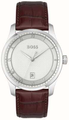 BOSS Principle (41mm) Silver Dial / Brown Leather Strap 1514114