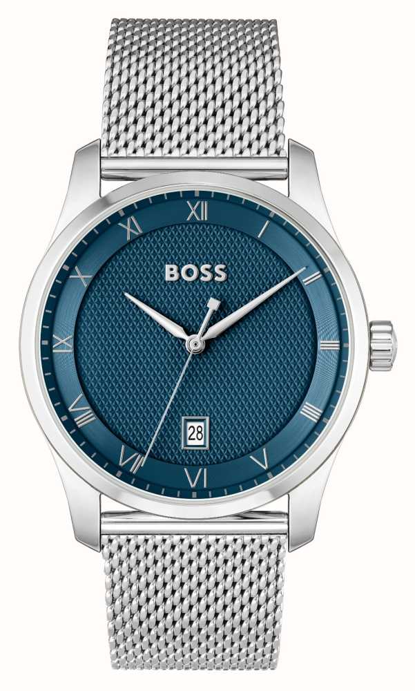 BOSS Principle (41mm) Blue Dial / Stainless Steel Mesh Bracelet 1514115 -  First Class Watches™ IRL