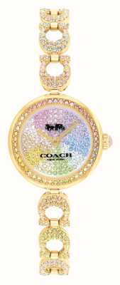 Coach Gracie (23mm) Rainbow Crystal Dial / Gold-Tone Stainless Steel Bracelet 14504220