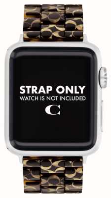 Coach Apple Watch Strap (38/40/41mm) Dark Brown Patterned Resin Bracelet 14700233