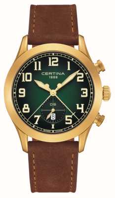 Skagen Men\'s Sundby Class - First IRL Dial Watches™ Titanium Leather Strap (40mm) SKW6908 / Green Brown