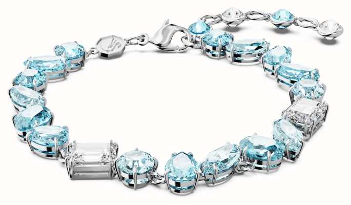 Swarovski Gema Bracelet Rhodium Plated Blue and White Crystal 5666018