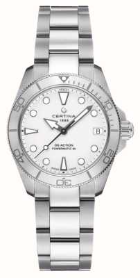 Certina DS Action Lady Powermatic 80 (34.5mm) White Dial / Stainless Steel C0320071101100