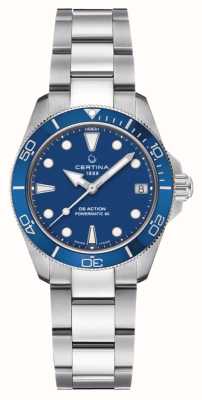 Certina DS Action Lady Powermatic 80 (34.5mm) Blue Dial / Stainless Steel C0320071104100