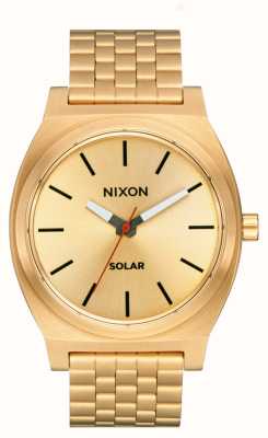 Nixon Time Teller Solar (40.5mm) Gold Dial / Gold-Tone Stainless Steel Bracelet A1369-510-00