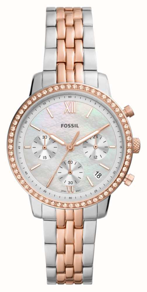 Fossil rose gold discount mother of pearl watch