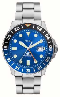 Fossil Men's Blue | Black Dial | Stainless Steel Bracelet FS5952