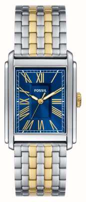 Fossil Carraway (30mm) Blue Dial / Two-Tone Stainless Steel Bracelet FS6010