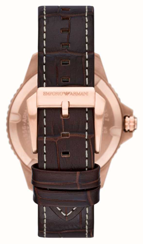 Emporio Armani Men's (42mm) Blue Dial / Brown Leather Strap