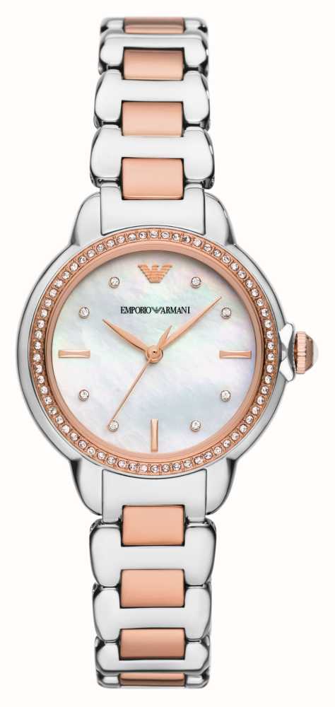 Emporio Armani Women s 32mm Mother of Pearl Dial Two Tone