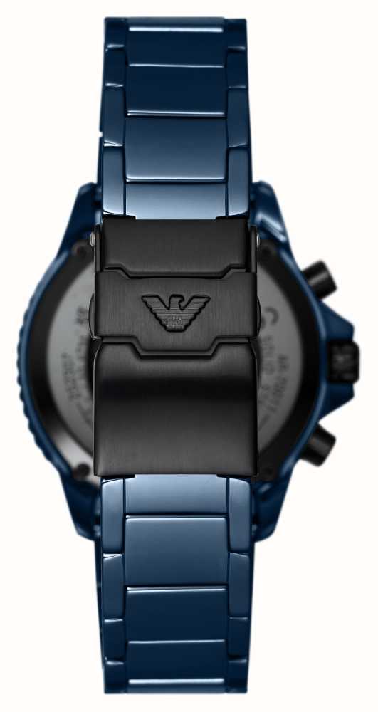 Emporio Armani AR70009 Bracelet / Watches™ (43mm) Blue Class Blue Ceramic Dial IRL Men\'s First Chronograph 