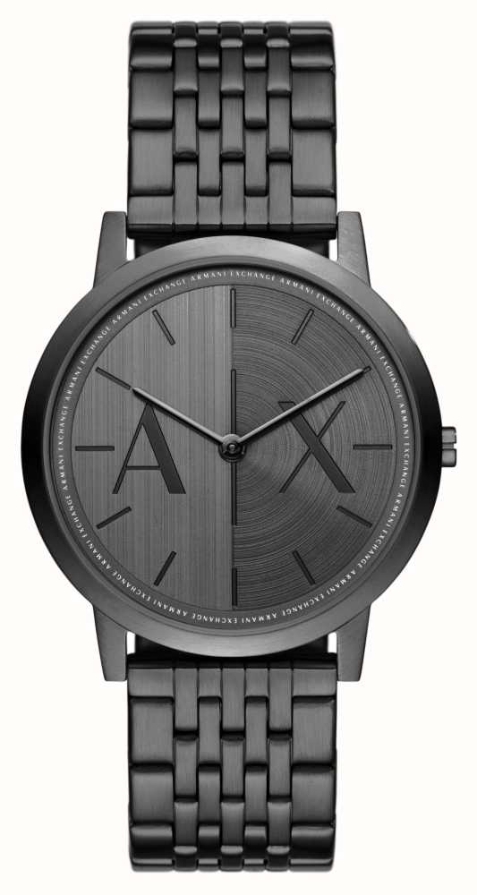 Armani exchange men's hotsell black stainless steel watch