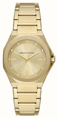 Armani Exchange Women's (34mm) Gold Dial / Gold-Tone Stainless Steel Bracelet AX4608