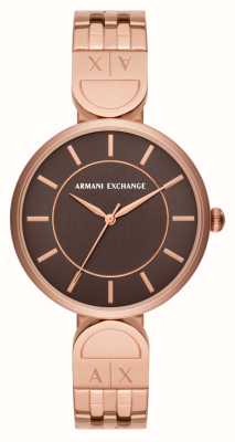 Armani Exchange Women's (38mm) Brown Dial / Rose Gold-Tone Stainless Steel Bracelet AX5384