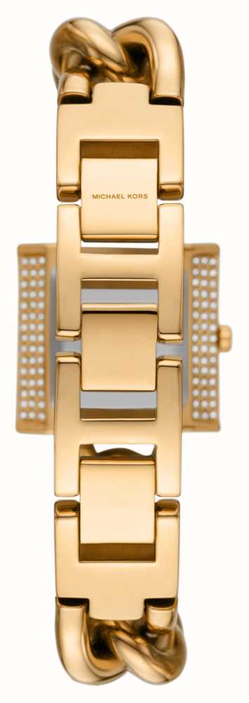 Michael Kors MK Chain Lock 25mm Gold Dial Gold Tone Stainless