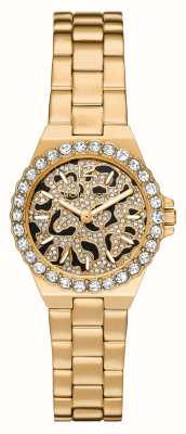 Michael Kors Women's Lennox | Gold Dial | Crystal Set | Gold Steel