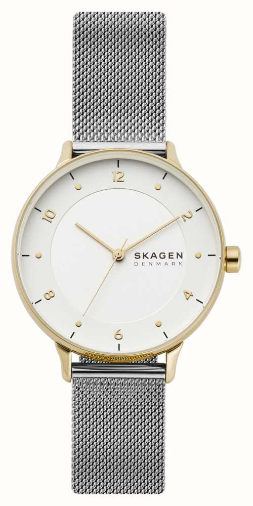 Skagen Riis (36mm) White Dial / Stainless Steel Mesh Bracelet