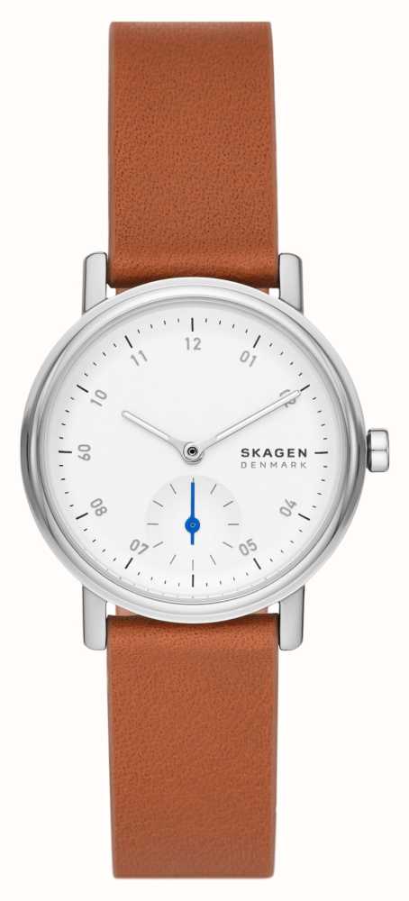 Skagen Kuppel Lille (32mm) White Dial / Brown Leather Strap