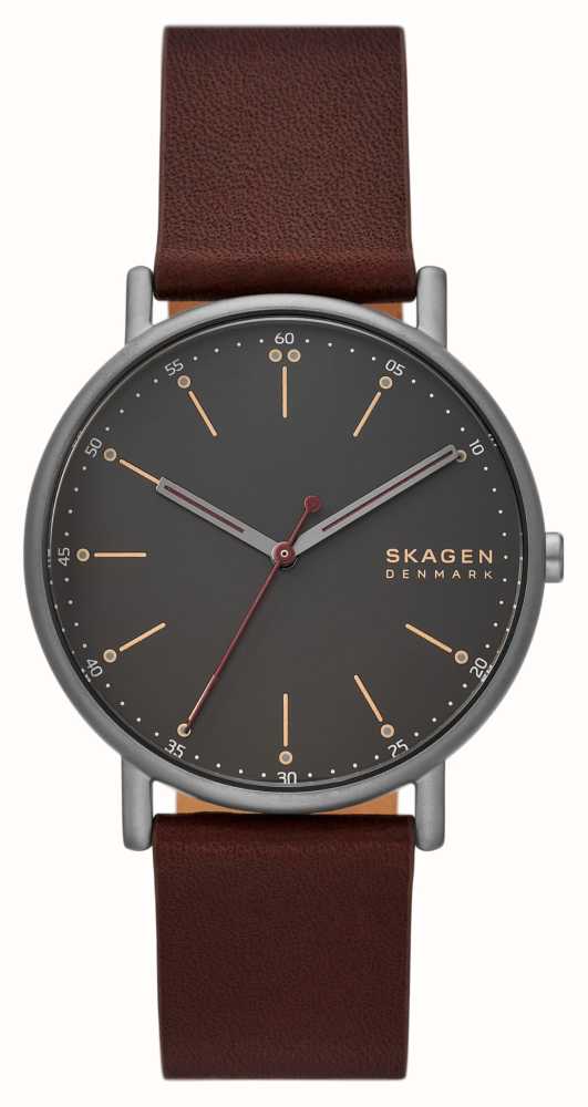 Skagen Signatur (40mm) Black Dial / Brown Leather Strap SKW6860