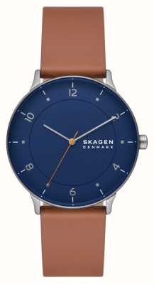 Skagen Riis (40mm) Blue Dial / Brown Leather Strap SKW6885