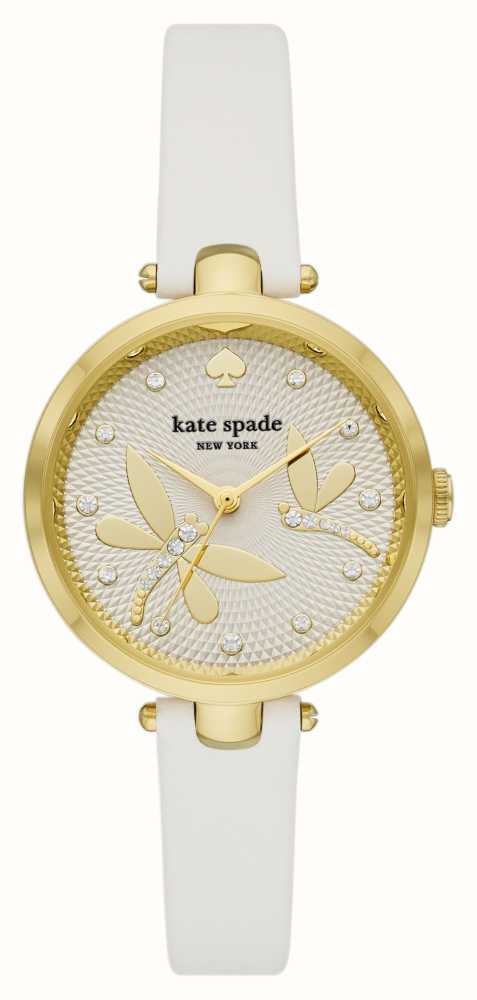 Kate Spade Holland (34mm) Cream Dragonfly Dial / White Leather