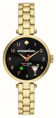 Kate Spade Holland (34mm) Black Sparkle Dial / Gold-Tone Stainless