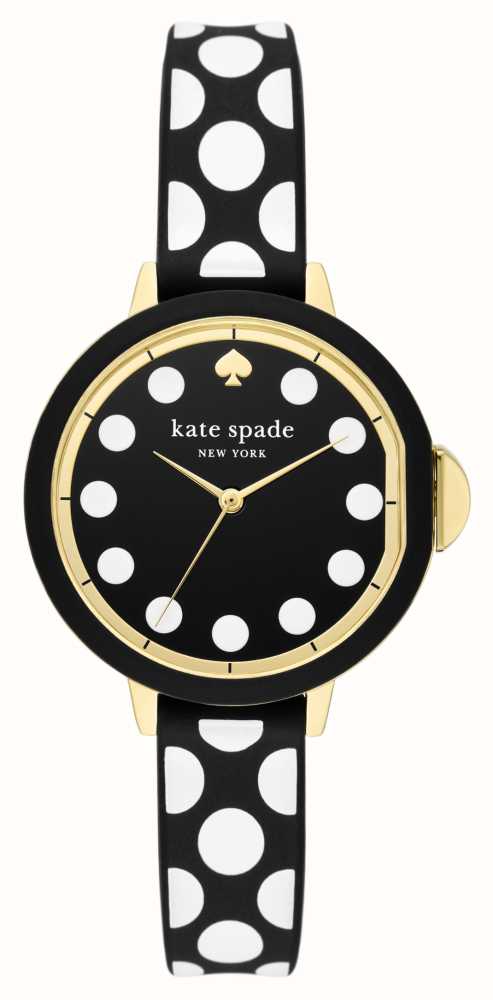 Kate Spade Park Row (34mm) Black Dial / Black Silicone Polka Dot