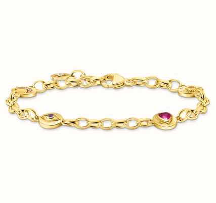 Thomas Sabo Ladies Round Elements And Various Stones Yellow Gold Plated Bracelet A2138-995-7-L19V