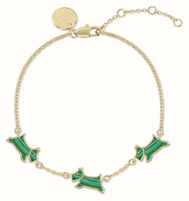 Radley Jewellery Gold Plated Green Malachite Coloured Resin Jumping Dog Bracelet RYJ3324S