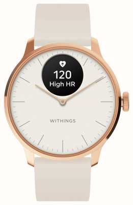 Withings ScanWatch Light - Hybrid Smartwatch (37mm) White Dial + Rose Gold / White Premium Sport Band HWA11-MODEL 1-ALL-INT