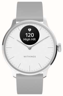 Withings ScanWatch Light - Hybrid Smartwatch (37mm) White Dial / Grey Premium Sport Band HWA11-MODEL 3-ALL-INT