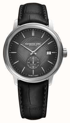 Raymond Weil Men's Maestro (40mm) Grey Dial / Black Leather Strap 2238-STC-60001