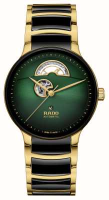 RADO Centrix Automatic Open Heart (39.5mm) Green Dial / Black High-Tech Ceramic & Gold Stainless Steel R30008302