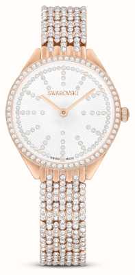 Swarovski Women's Attract (30mm) Silver Dial / Crystal-Set Rose Gold-Tone Stainless Steel Bracelet 5644053