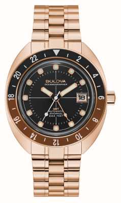 Bulova Oceanographer Automatic Devil Diver GMT (41mm) Black Dial / Rose-Gold PVD Stainless Steel 97B215