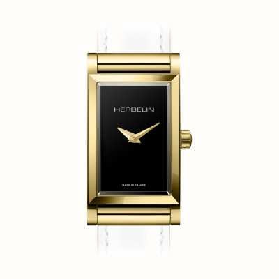 Herbelin Antarès Watch Case - Black Dial / Gold PVD Steel - Case Only H17444P04