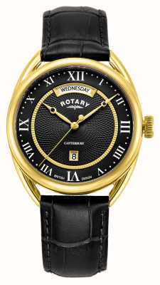 Rotary Men's Traditional Canterbury (38mm) Black Dial / Black Leather Strap GS05533/10