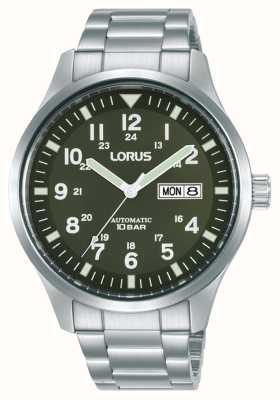 Lorus Sports Automatic Day/Date 100m (42mm) Khaki Green Dial / Stainless Steel RL407BX9
