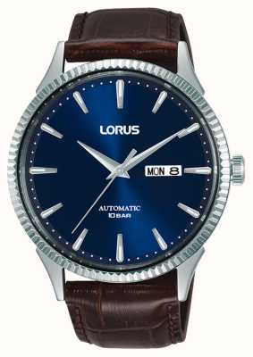 Lorus Classic Automatic Day/Date 100m (43mm) Blue Sunray Dial / Brown Leather RL475AX9