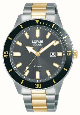 Lorus Sports Solar 100m (43mm) Grey Sunray Dial / Two-Tone Stainless Steel RX327AX9