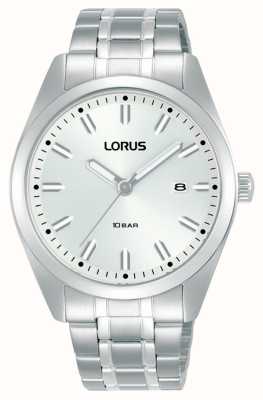 Lorus Sports Date 100m (39mm) White Sunray Dial / Stainless Steel RH977PX9