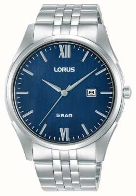 Lorus Classic Date (42mm) Dark Blue Hairline Dial / Stainless Steel RH985PX9