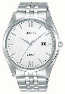 Lorus Classic Date (42mm) White Hairline Dial / Stainless Steel RH987PX9