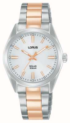 Lorus Sports Solar 100m (31mm) White Sunray Dial / Two-Tone Stainless Steel RY505AX9