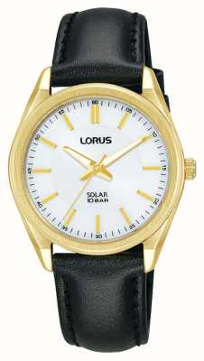 Lorus Sports Solar 100m (31mm) White Sunray Dial / Black Leather RY518AX9
