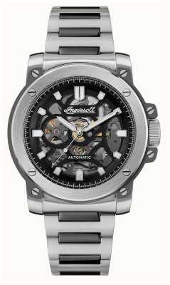 Ingersoll The Freestyle Automatic (45.5mm) Black Skeleton Dial / Two-Tone Stainless Steel Bracelet I14403