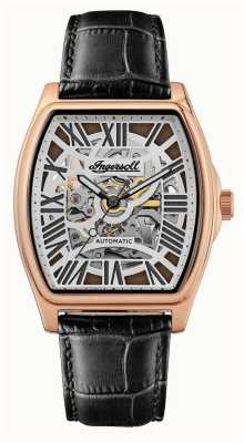 Ingersoll The California Automatic (39mm) Silver Skeleton Dial / Black Leather Strap I14201