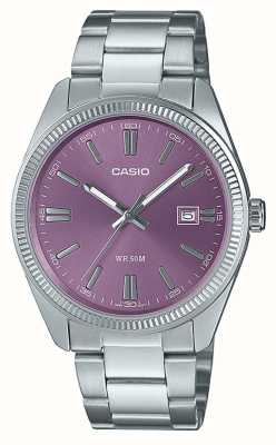 Casio MTP Series Analogue Quartz (38.5mm) Lavender Purple Sunray Dial / Stainless Steel Bracelet MTP-1302PD-6AVEF