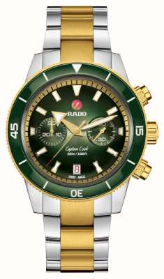 RADO Captain Cook Automatic Chronograph (43mm) Green Dial / Gold PVD Stainless Steel R32151318